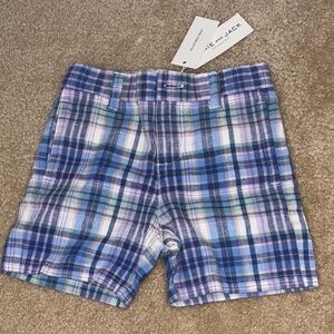 Janie and Jack Blue, Purple & Pink Plaid Cotton Shorts